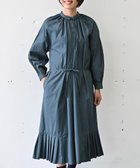 【ムーク/muuc】の〈オーガニックコットン〉〈コットンブロード生地〉〈カラーにより異なる生地〉〈通年着られる〉コットン裾プリ ーツ 前開き ワンピース ブルーグリーン|ID: prp329100004655373 ipo3291000000033669302