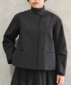 【ムーク/muuc】の〈トリプルクロス生地〉〈肉感のある三重織り生地〉ワイドシルエット 比翼仕立て ノーカラージャケット(セットアップ可能) ブラック|ID: prp329100004655377 ipo3291000000033669332