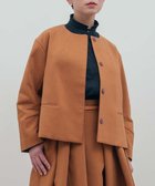 【ムーク/muuc】の〈トリプルクロス生地〉〈肉感のある三重織り生地〉ワイドシルエット 比翼仕立て ノーカラージャケット(セットアップ可能) ブラウン|ID: prp329100004655377 ipo3291000000033669333
