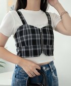 【ウィゴー/WEGO】のジップビスチェ ブラックチェック1|ID: prp329100004655385 ipo3291000000033669373