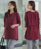 【ティアクラッセ/Tiaclasse】の【洗える】バックフレア裏毛チュニック ボルドー|ID: prp329100004655392 ipo3291000000035713538