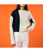 【ベイジ,/BEIGE,】のLAURIERS / ウールカシミヤバイカラーニット Ecru×Navy|ID: prp329100004655427 ipo3291000000033669764