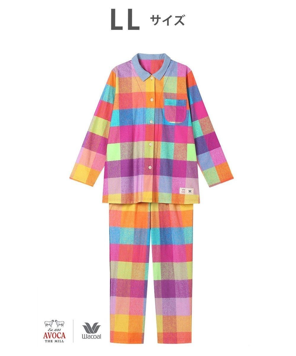 【ワコール/WACOAL】のパジャマ 【AVOCA×ワコール】 長袖 長ズボン 綿100%(本体) レディース BDX740 /ワコール インテリア・キッズ・メンズ・レディースファッション・服の通販 founy(ファニー) 　ファッション　Fashion　レディースファッション　Fashion for Women　トップス・カットソー　Cut & Sew Tops　ダンガリー　Dungaree, Chambray　チェック　Check, Plaid, Tartan　長袖　Long Sleeve, Full Sleeve　パジャマ　Pajamas, Sleepwear　プリント　Print, Printed Pattern　ボトム　Bottoms, Lower Wear　お家時間・ステイホーム　Stay Home / At Home　ピンク|ID: prp329100004655554 ipo3291000000033671796