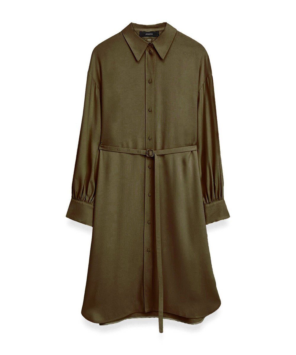 【ジョゼフ/JOSEPH】のビスコースツイル シャツドレス インテリア・キッズ・メンズ・レディースファッション・服の通販 founy(ファニー) 　ファッション　Fashion　レディースファッション　Fashion for Women　ワンピース　Dresses　フォーマル・パーティードレス・結婚式用ドレス　Elegant & Casual Dresses　シャツワンピース / 1枚で着映えコーデ　Shirt Dresses　エレガント 上品　Elegant　ドレス　Dress, One-Piece　ドレープ　Drape, Draping Fabric　A/W・秋冬　Autumn/Winter　軽量　Lightweight, Ultra Light　Hass Avocado|ID: prp329100004655557 ipo3291000000033671874