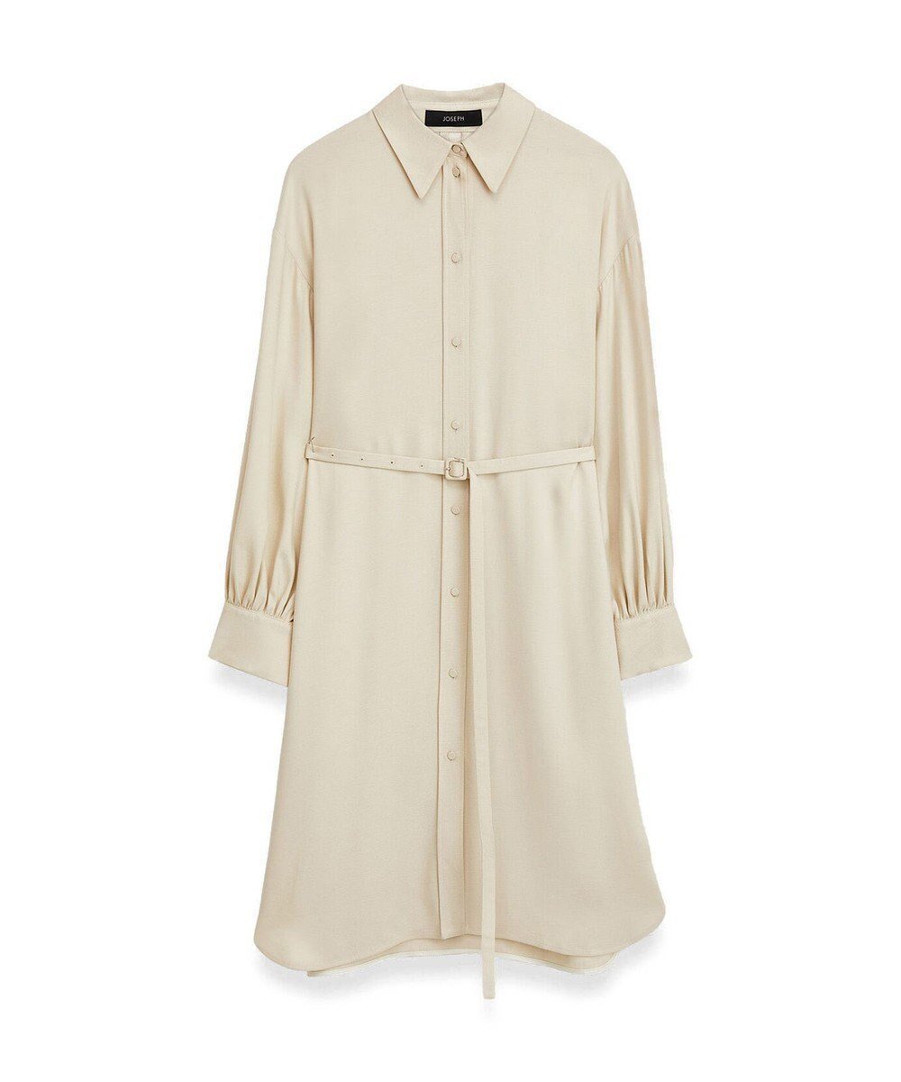 【ジョゼフ/JOSEPH】のビスコースツイル シャツドレス インテリア・キッズ・メンズ・レディースファッション・服の通販 founy(ファニー) 　ファッション　Fashion　レディースファッション　Fashion for Women　ワンピース　Dresses　フォーマル・パーティードレス・結婚式用ドレス　Elegant & Casual Dresses　シャツワンピース / 1枚で着映えコーデ　Shirt Dresses　エレガント 上品　Elegant　ドレス　Dress, One-Piece　ドレープ　Drape, Draping Fabric　A/W・秋冬　Autumn/Winter　軽量　Lightweight, Ultra Light　Oat|ID: prp329100004655557 ipo3291000000033671875
