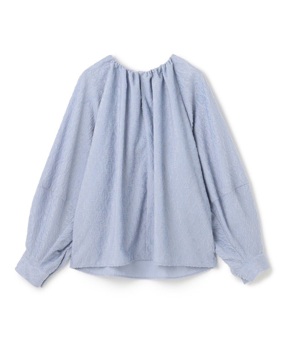 【ベイジ,/BEIGE,】の【洗える】CROISETTE / ジャカードブラウス インテリア・キッズ・メンズ・レディースファッション・服の通販 founy(ファニー) 　ファッション　Fashion　レディースファッション　Fashion for Women　トップス・カットソー　Cut & Sew Tops　シャツ・ブラウス・オフィスカジュアル　Elegant Blouses & Button-Ups　洗える　Machine Washable　ギャザー　Gathered, Ruffled　シンプル　Simple, Minimal　ジャカード／ジャガード　Jacquard, Woven Pattern　スリム　Slim, Slim Fit　フォルム　Silhouette, Form　ワイド　Wide, Wide Fit　A/W・秋冬　Autumn/Winter　エレガント 上品　Elegant　Sax|ID: prp329100004655575 ipo3291000000033672219