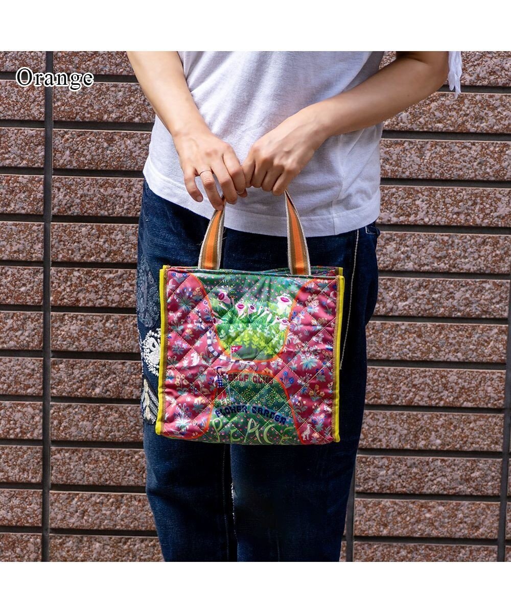 【ツモリチサト キャリー/tsumori chisato CARRY】のガーデンゴルフクラブキルト ハンドバッグ 手提げ インテリア・キッズ・メンズ・レディースファッション・服の通販 founy(ファニー) 　ファッション　Fashion　レディースファッション　Fashion for Women　カラフル　Colorful Design　ガーデン　Garden, Gardening　キルト　Quilt, Quilted Fabric　クラシック　Classic, Timeless Style　ゴルフ　Golf　ポケット　Pocket, Pocket Detail　オレンジ|ID: prp329100004655718 ipo3291000000033673630