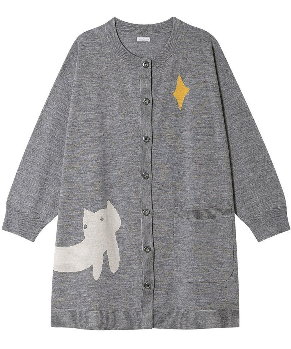 【ツモリチサト スリープ/tsumori chisato SLEEP】のツモリチサト カーディガン 長袖 ルームウェア あったか レディース UTX584 /ワコール インテリア・キッズ・メンズ・レディースファッション・服の通販 founy(ファニー) 　ファッション　Fashion　レディースファッション　Fashion for Women　トップス・カットソー　Cut & Sew Tops　カーディガン・羽織り　Layered Style Cardigans　カーディガン　Cardigan, Knitwear　ネコ　Cat, Feline Motif　パジャマ　Pajamas, Sleepwear　羽織　Haori, Light Jacket　長袖　Long Sleeve, Full Sleeve　グレー|ID: prp329100004655744 ipo3291000000033673940
