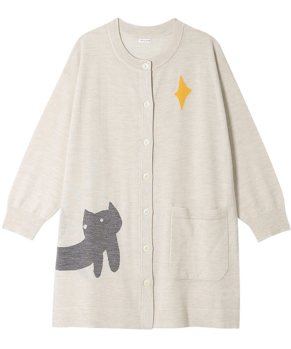 【ツモリチサト スリープ/tsumori chisato SLEEP】のツモリチサト カーディガン 長袖 ルームウェア あったか レディース UTX584 /ワコール インテリア・キッズ・メンズ・レディースファッション・服の通販 founy(ファニー) 　ファッション　Fashion　レディースファッション　Fashion for Women　トップス・カットソー　Cut & Sew Tops　カーディガン・羽織り　Layered Style Cardigans　カーディガン　Cardigan, Knitwear　ネコ　Cat, Feline Motif　パジャマ　Pajamas, Sleepwear　羽織　Haori, Light Jacket　長袖　Long Sleeve, Full Sleeve　アイボリー|ID: prp329100004655744 ipo3291000000033673943