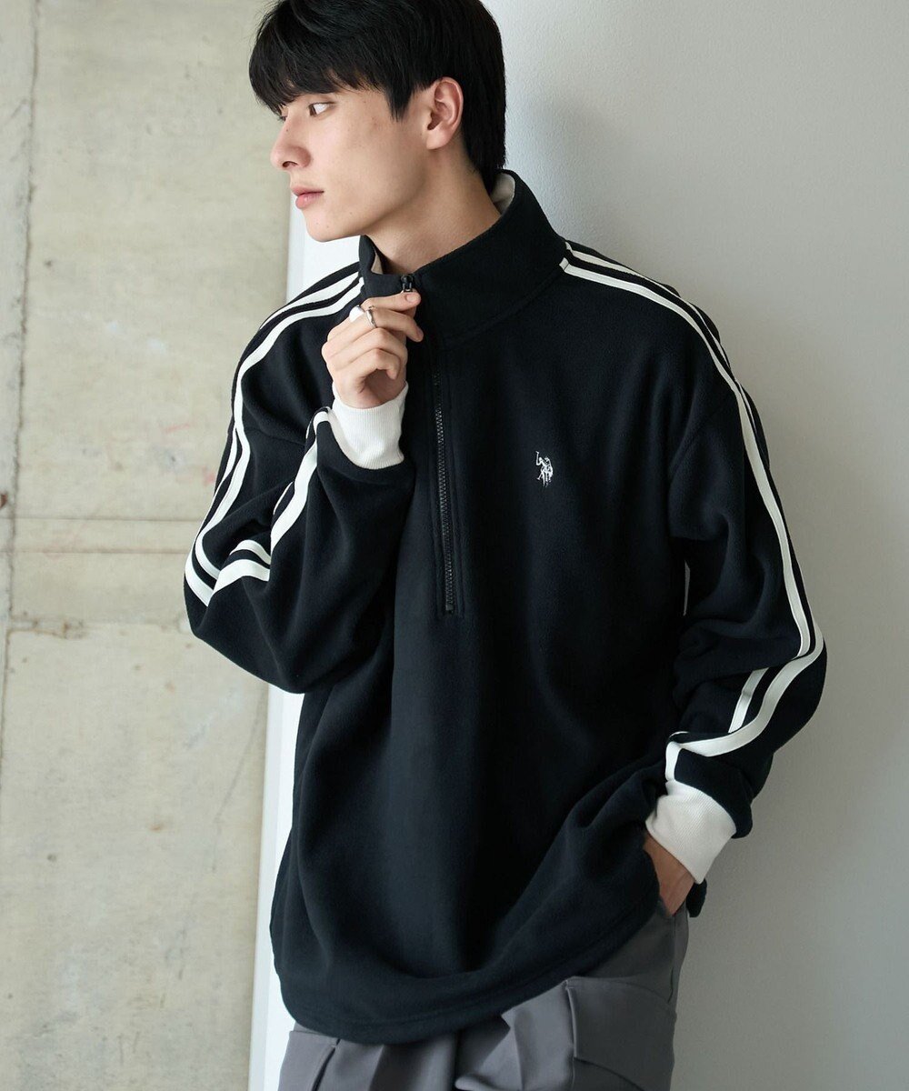 【ウィゴー/WEGO】の【ユニセックス着用ITEM】USPOLOフリースハーフジッププルオーバー インテリア・キッズ・メンズ・レディースファッション・服の通販 founy(ファニー) 　ファッション　Fashion　レディースファッション　Fashion for Women　トップス・カットソー　Cut & Sew Tops　レディースパーカー・カジュアルフーディー　Casual Hoodies & Sweatshirts　カジュアルプルオーバー・ニットトップス　Pullovers & Knit Tops / Casual Pullovers　スウェット・クルーネックトップス　Sweatshirts & Crewnecks / Relaxed Fit Sweat Tops　インナー　Innerwear　秋　Autumn　ショーツ　Shorts, Short Pants　スウェット / スエット　Sweatshirt, Sweatwear　スマホ　Smartphone, Mobile Device　タートル　Turtleneck, Turtle Collar　デニム　Denim, Jeans Material　トレンド　Trend, Trending Now　ハーフ　Half, Half-Length　メンズ　Men's, Menswear　無地　Plain, Solid Color　ワンポイント　One Point, Statement Accent　冬　Winter / This Winter　A/W・秋冬　Autumn/Winter　おすすめ　Recommended / Our Picks　ブラック|ID: prp329100004655759 ipo3291000000033674136