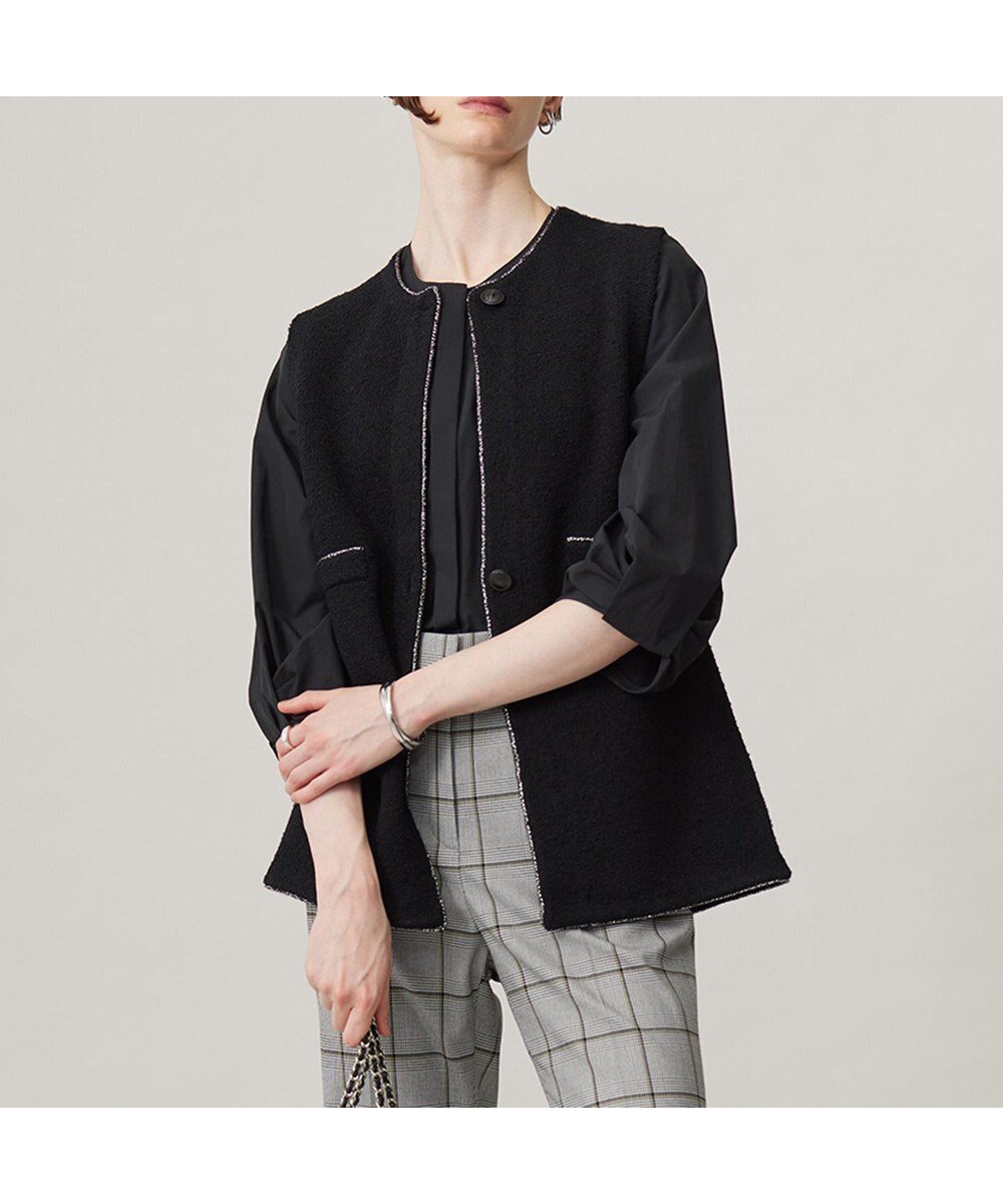 【アイシービー/iCB】のブークレジレ インテリア・キッズ・メンズ・レディースファッション・服の通販 founy(ファニー) 　ファッション　Fashion　レディースファッション　Fashion for Women　アウター　Coat / Outerwear Collection　トップス・カットソー　Cut & Sew Tops　ベスト&ジレ / 重ね着スタイル　Vests & Gilets　ツイード　Twill, Twill Weave　トリミング　Trimming, Decorative Edge　ベスト　Vest, Waistcoat　メタリック　Metallic, Shiny Finish　メタル　Metal, Metal Parts　A/W・秋冬　Autumn/Winter　おすすめ　Recommended / Our Picks　2024年　2024　セレモニー　Ceremony　ビジネス 仕事 通勤　Business / Work / Commuting　2024-2025秋冬・A/W　Autumn/Winter 2024–25 AW24–25　ブラック系|ID: prp329100004655790 ipo3291000000033674436