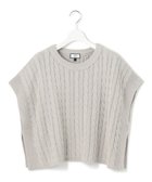 【ジェイプレスヨークストリート/J.PRESS YORK STREET】の【WOMEN】コットンニット ケーブルポンチョ ライトグレー系|ID: prp329100004655845 ipo3291000000033675173