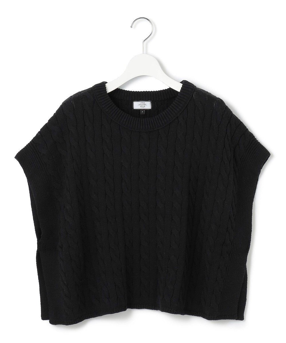 【ジェイプレスヨークストリート/J.PRESS YORK STREET】の【WOMEN】コットンニット ケーブルポンチョ インテリア・キッズ・メンズ・レディースファッション・服の通販 founy(ファニー) 　ファッション　Fashion　レディースファッション　Fashion for Women　アウター　Coat / Outerwear Collection　ポンチョ・ケープコート　Ponchos & Capes　トップス・カットソー　Cut & Sew Tops　ニット　Knit Tops & Sweaters　ベスト&ジレ / 重ね着スタイル　Vests & Gilets　ブルゾン　Blouson, Bomber Jacket　ベスト　Vest, Waistcoat　冬　Winter / This Winter　A/W・秋冬　Autumn/Winter　S/S・春夏　SS, Spring/Summer, Warm Season　夏　Summer　ブラック系|ID: prp329100004655845 ipo3291000000033675174