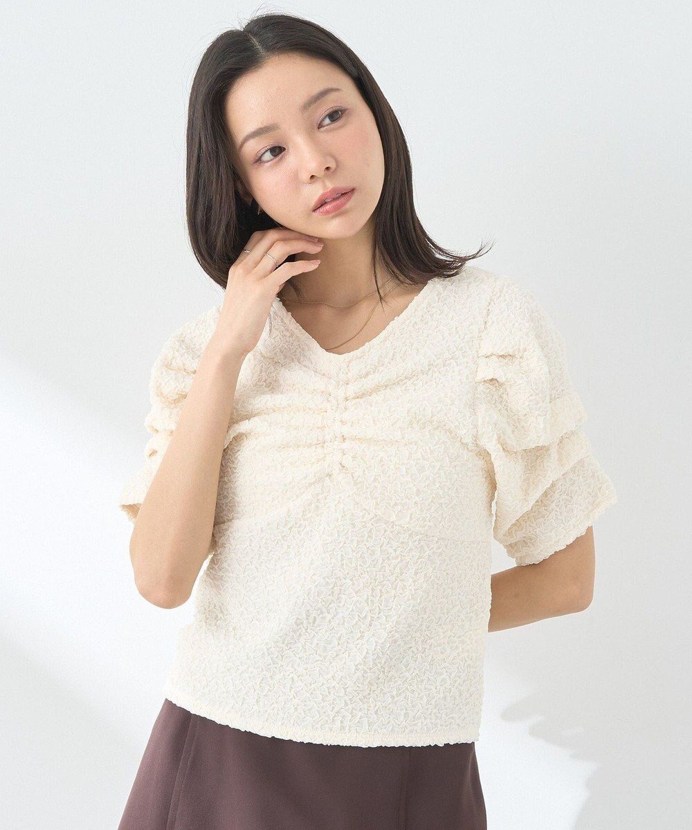 【アースミュージックアンドエコロジー/earth music&ecology】のぽこぽこカット袖タックプルオーバー インテリア・キッズ・メンズ・レディースファッション・服の通販 founy(ファニー) ファッション Fashion レディースファッション Fashion for Women トップス・カットソー Cut & Sew Tops シャツ・ブラウス・オフィスカジュアル Elegant Blouses & Button-Ups ロングTシャツ・Tシャツ Longline T-Shirts & Tees カジュアルプルオーバー・ニットトップス Pullovers & Knit Tops / Casual Pullovers カットソー・ベーシックTシャツ Cut-and-Sewn Tops / Stretch Tees & Basics カットソー Cut and Sewn Top コンパクト Compact, Small Size スクエア Square, Square Shape デコルテ Décolleté, Neckline トレンド Trend, Trending Now フェミニン Feminine, Girly ボトム Bottoms, Lower Wear ポケット Pocket, Pocket Detail ワイド Wide, Wide Fit A/W・秋冬 Autumn/Winter Ivory|ID: prp329100004655860 ipo3291000000033675342