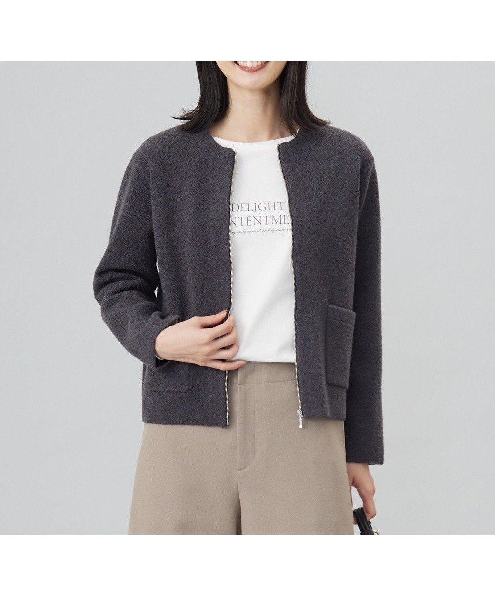 【ジェイ プレス/J.PRESS】の【洗える】BOUCLE ニット アウター インテリア・キッズ・メンズ・レディースファッション・服の通販 founy(ファニー) 　ファッション　Fashion　レディースファッション　Fashion for Women　アウター　Coat / Outerwear Collection　レディースジャケット・軽アウター　Jackets　洗える　Machine Washable　コーディガン　Coatigan, Knit Coat　ジャケット　Jacket, Outerwear　ストレッチ　Stretch, Stretchy Fabric　ストール　Stole, Wrap　タートルネック　Turtleneck, High Neck　ダブル　Double, Double-Breasted　フェイス　Face, Facial Design　ポケット　Pocket, Pocket Detail　マフラー　Scarf, Muffler　ラウンド　Round, Round Neck　A/W・秋冬　Autumn/Winter　エレガント 上品　Elegant　スレート系|ID: prp329100004655894 ipo3291000000033675777