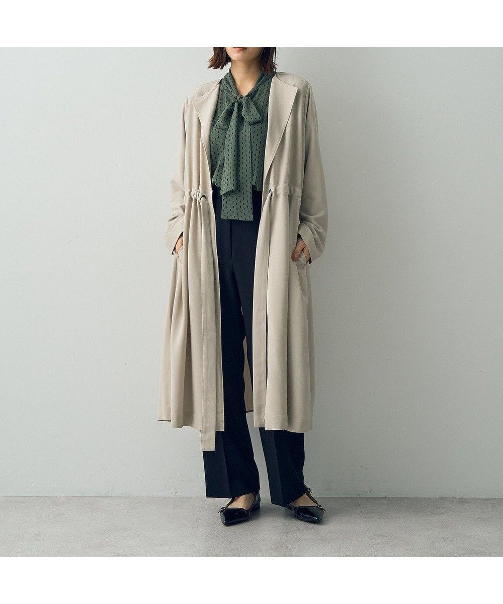 【イェッカ ヴェッカ/YECCA VECCA】の異素材MIXガウンコート インテリア・キッズ・メンズ・レディースファッション・服の通販 founy(ファニー) 　ファッション　Fashion　レディースファッション　Fashion for Women　アウター　Coat / Outerwear Collection　コート・ロングコート・ピーコート　Long Coats, Peacoats & More　レディースジャケット・軽アウター　Jackets　おすすめ　Recommended / Our Picks　ガウン　Gown, Robe　ジャケット　Jacket, Outerwear　ジョーゼット　Georgette, Semi-Sheer Fabric　ポケット　Pocket, Pocket Detail　ロング　Long, Long-Length　春　Spring　A/W・秋冬　Autumn/Winter　ビジネス 仕事 通勤　Business / Work / Commuting　Light Beige|ID: prp329100004655919 ipo3291000000033676060
