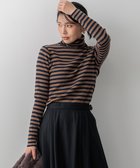 【23区/NIJYUSANKU】の【Oggi1月号/CLASSY.11月号掲載】ウーステッドウール リブタートルネック ニット キャメル×ネイビー|ID: prp329100004656027 ipo3291000000033676960