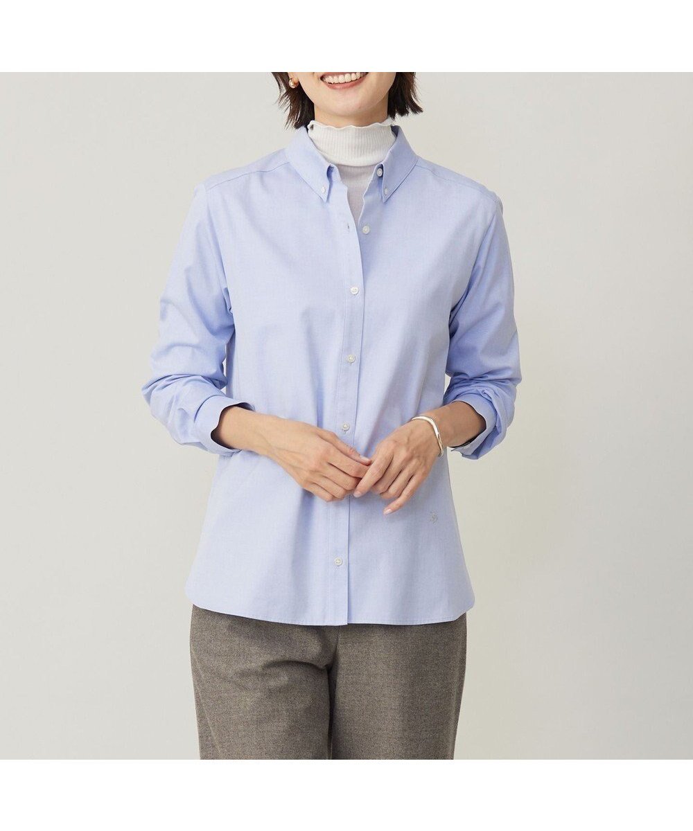 【ジェイ プレス/J.PRESS】の【洗える】PINオックス ボタンダウン シャツ インテリア・キッズ・メンズ・レディースファッション・服の通販 founy(ファニー) 　ファッション　Fashion　レディースファッション　Fashion for Women　トップス・カットソー　Cut & Sew Tops　シャツ・ブラウス・オフィスカジュアル　Elegant Blouses & Button-Ups　オックス　Oxford Fabric　洗える　Machine Washable　ダウン　Down, Puffer　バランス　Balance, Style Balance　フィット　Fit, Slim Fit　ワンポイント　One Point, Statement Accent　A/W・秋冬　Autumn/Winter　エレガント 上品　Elegant　ビジネス 仕事 通勤　Business / Work / Commuting　ブルー系|ID: prp329100004656109 ipo3291000000033677889