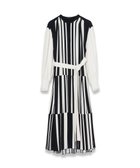 【ジョゼフ/JOSEPH】のストライプクレープ プリーツドレス Ivory/Black|ID: prp329100004656114 ipo3291000000033677936