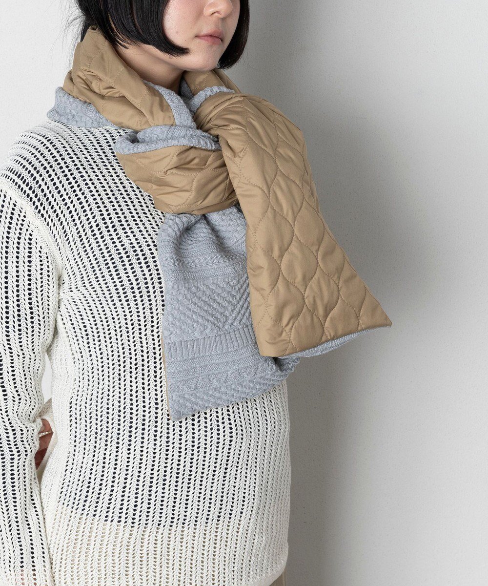 【トリコテ/Tricote】の【ダウン素材とニットの切り替え2WAY】デコボコ切り替えマフラー インテリア・キッズ・メンズ・レディースファッション・服の通販 founy(ファニー) 　ファッション　Fashion　レディースファッション　Fashion for Women　トップス・カットソー　Cut & Sew Tops　ニット　Knit Tops & Sweaters　マフラー・スヌード / 冬小物の定番　Scarves & Mufflers　ウォーム　Warm Fabric　シンプル　Simple, Minimal　スヌード　Snood, Infinity Scarf　タンブラー　Tumbler, Travel Mug　ダウン　Down, Puffer　バランス　Balance, Style Balance　パターン　Pattern, Design Print　マフラー　Scarf, Muffler　A/W・秋冬　Autumn/Winter　95GRAY|ID: prp329100004656122 ipo3291000000033678011