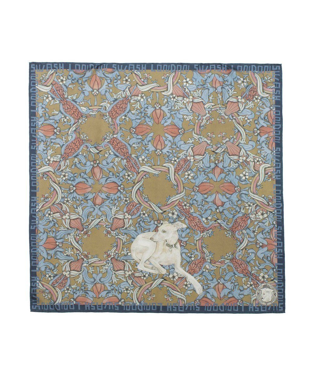 【ムーンバット/MOONBAT】のSWASH LONDON 大判シルクツイルスカーフ Tapestry 68×68cm 日本製 インテリア・キッズ・メンズ・レディースファッション・服の通販 founy(ファニー) 　ファッション　Fashion　レディースファッション　Fashion for Women　コレクション　Collection, Seasonal Line　スカーフ　Scarf, Neckwear　バンダナ　Bandana, Head Scarf　モダン　Modern, Contemporary　モチーフ　Motif, Design Theme　ロンドン　London Style, British Inspired　A/W・秋冬　Autumn/Winter　日本製　Made In Japan　犬　Dog　2024年　2024　ギフト プレゼント　Gift / Present　2024-2025秋冬・A/W　Autumn/Winter 2024–25 AW24–25　ディープブルー|ID: prp329100004656146 ipo3291000000033678157