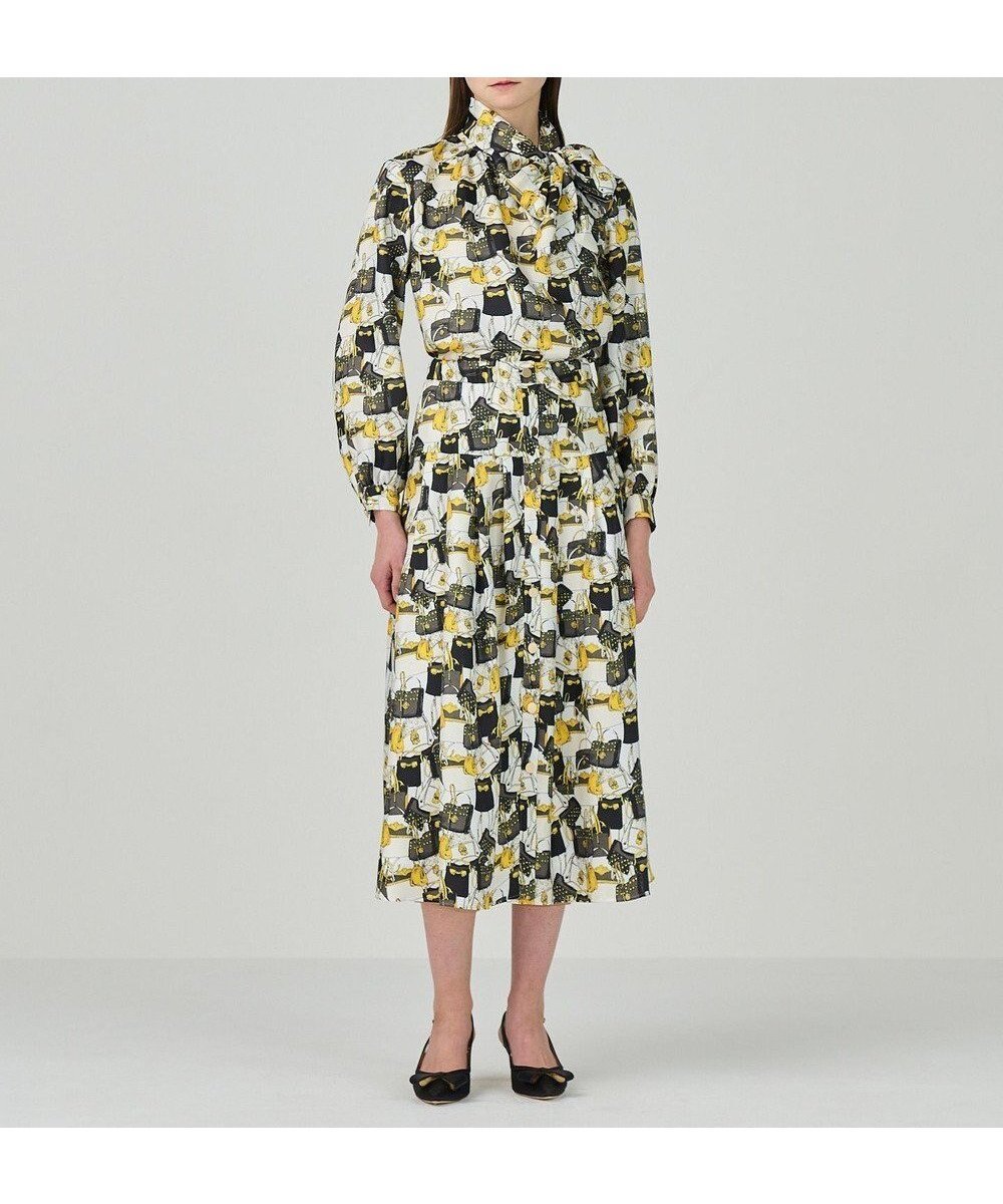 【グレース コンチネンタル/GRACE CONTINENTAL】のバッグモチーフプリーツスカート インテリア・キッズ・メンズ・レディースファッション・服の通販 founy(ファニー) 　ファッション　Fashion　レディースファッション　Fashion for Women　スカート　Skirts　プリーツスカート / 上品フェミニンスタイル　Pleated Skirts　ツイル　Twist, Twisted Detail　フレア　Flare, Flared　フロント　Front, Front Design　プリーツ　Pleats, Pleated　メタル　Metal, Metal Parts　モチーフ　Motif, Design Theme　ヴィンテージ　Vintage Style　エレガント 上品　Elegant　夏　Summer　S/S・春夏　SS, Spring/Summer, Warm Season　A/W・秋冬　Autumn/Winter　イエロー|ID: prp329100004656160 ipo3291000000033678250