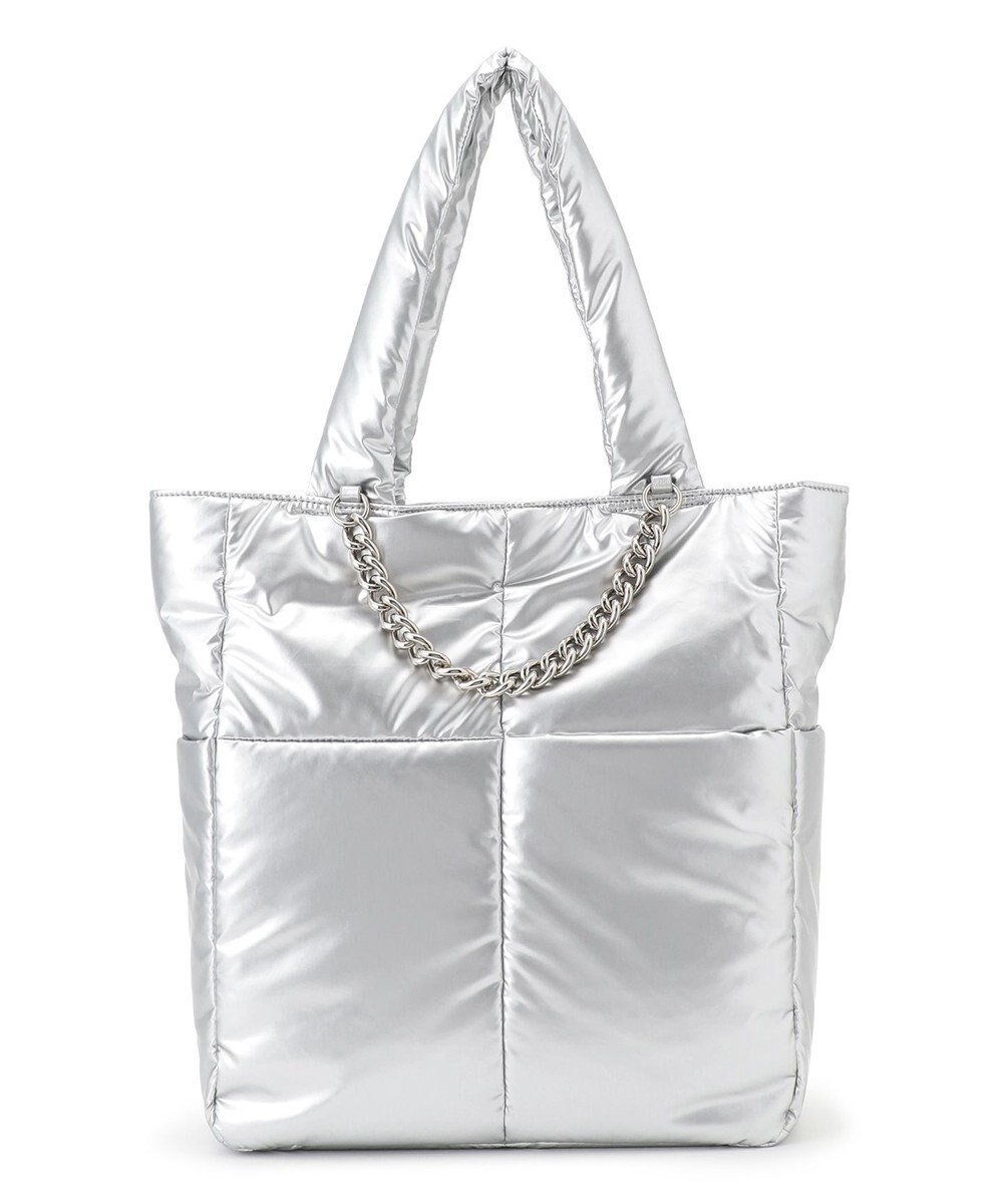 【23区/NIJYUSANKU】のパデッド チェーン トートバッグ インテリア・キッズ・メンズ・レディースファッション・服の通販 founy(ファニー) ファッション Fashion レディースファッション Fashion for Women バッグ Bags 2024年 2024 2024-2025秋冬・A/W Autumn/Winter 2024–25 AW24–25 冬 Winter / This Winter シルバー Silver, Metallic Silver チェーン Chain, Chain Strap トレンド Trend, Trending Now ポケット Pocket, Pocket Detail 傘 Umbrella, Parasol A/W・秋冬 Autumn/Winter シルバー系|ID: prp329100004656174 ipo3291000000033678376