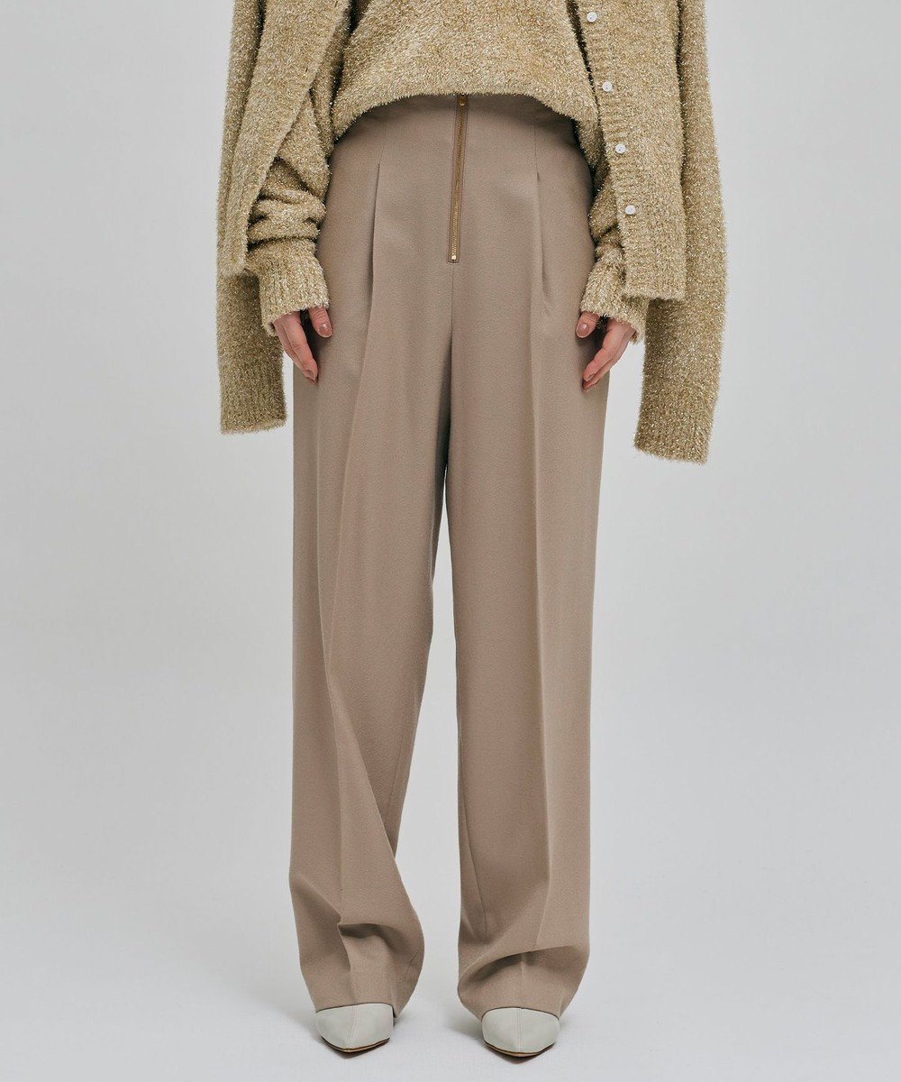 【ベイジ,/BEIGE,】のTERNES / フロントジップワイドパンツ インテリア・キッズ・メンズ・レディースファッション・服の通販 founy(ファニー) 　ファッション　Fashion　レディースファッション　Fashion for Women　パンツ　Pants & Trousers　ジップ　Zip, Zipper　ドレープ　Drape, Draping Fabric　ロング　Long, Long-Length　ワイド　Wide, Wide Fit　A/W・秋冬　Autumn/Winter　Milk tea|ID: prp329100004656199 ipo3291000000036150813