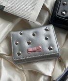 【ウィゴー/WEGO】のスタッズリボンウォレット シルバー|ID: prp329100004656236 ipo3291000000033678986