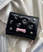 【ウィゴー/WEGO】のスタッズリボンウォレット ブラック|ID: prp329100004656236 ipo3291000000033678987