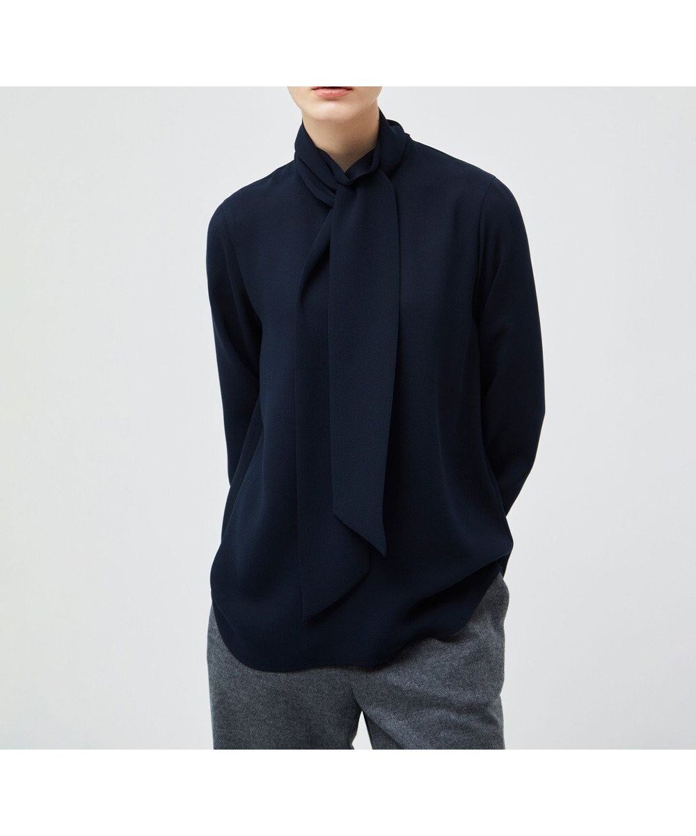 【ベイジ,/BEIGE,】の【WEB限定・洗える】STOW / ボウタイブラウス インテリア・キッズ・メンズ・レディースファッション・服の通販 founy(ファニー) 　ファッション　Fashion　レディースファッション　Fashion for Women　トップス・カットソー　Cut & Sew Tops　シャツ・ブラウス・オフィスカジュアル　Elegant Blouses & Button-Ups　夏　Summer　S/S・春夏　SS, Spring/Summer, Warm Season　洗える　Machine Washable　A/W・秋冬　Autumn/Winter　Navy|ID: prp329100004656271 ipo3291000000033679352