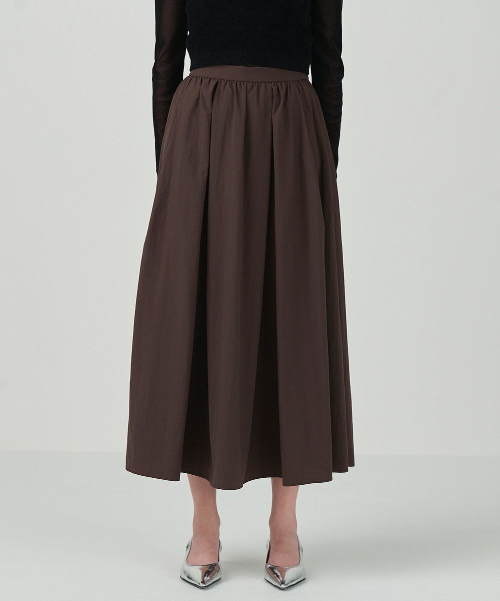 【グレース コンチネンタル/GRACE CONTINENTAL】のタックギャザータフタスカート インテリア・キッズ・メンズ・レディースファッション・服の通販 founy(ファニー) 　ファッション　Fashion　レディースファッション　Fashion for Women　スカート　Skirts　タフタ　Taffeta, Structured Fabric　リラックス　Relax, Relaxed Fit　夏　Summer　S/S・春夏　SS, Spring/Summer, Warm Season　A/W・秋冬　Autumn/Winter　ブラウン|ID: prp329100004656323 ipo3291000000033679905