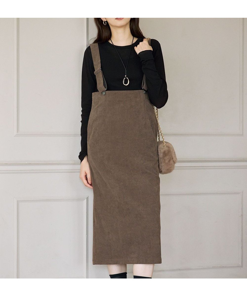 【23区/NIJYUSANKU】の【SLOW/一部店舗限定】ソフトコーデュロイ サロペット スカート インテリア・キッズ・メンズ・レディースファッション・服の通販 founy(ファニー) 　ファッション　Fashion　レディースファッション　Fashion for Women　スカート　Skirts　カットソー　Cut and Sewn Top　コーデュロイ　Corduroy, Cord Fabric　サロペット　Overalls, Salopette　ショルダー　Shoulder, Shoulder Strap　フェミニン　Feminine, Girly　ボトム　Bottoms, Lower Wear　A/W・秋冬　Autumn/Winter　2024年　2024　2024-2025秋冬・A/W　Autumn/Winter 2024–25 AW24–25　ブラウン系|ID: prp329100004656330 ipo3291000000033679951