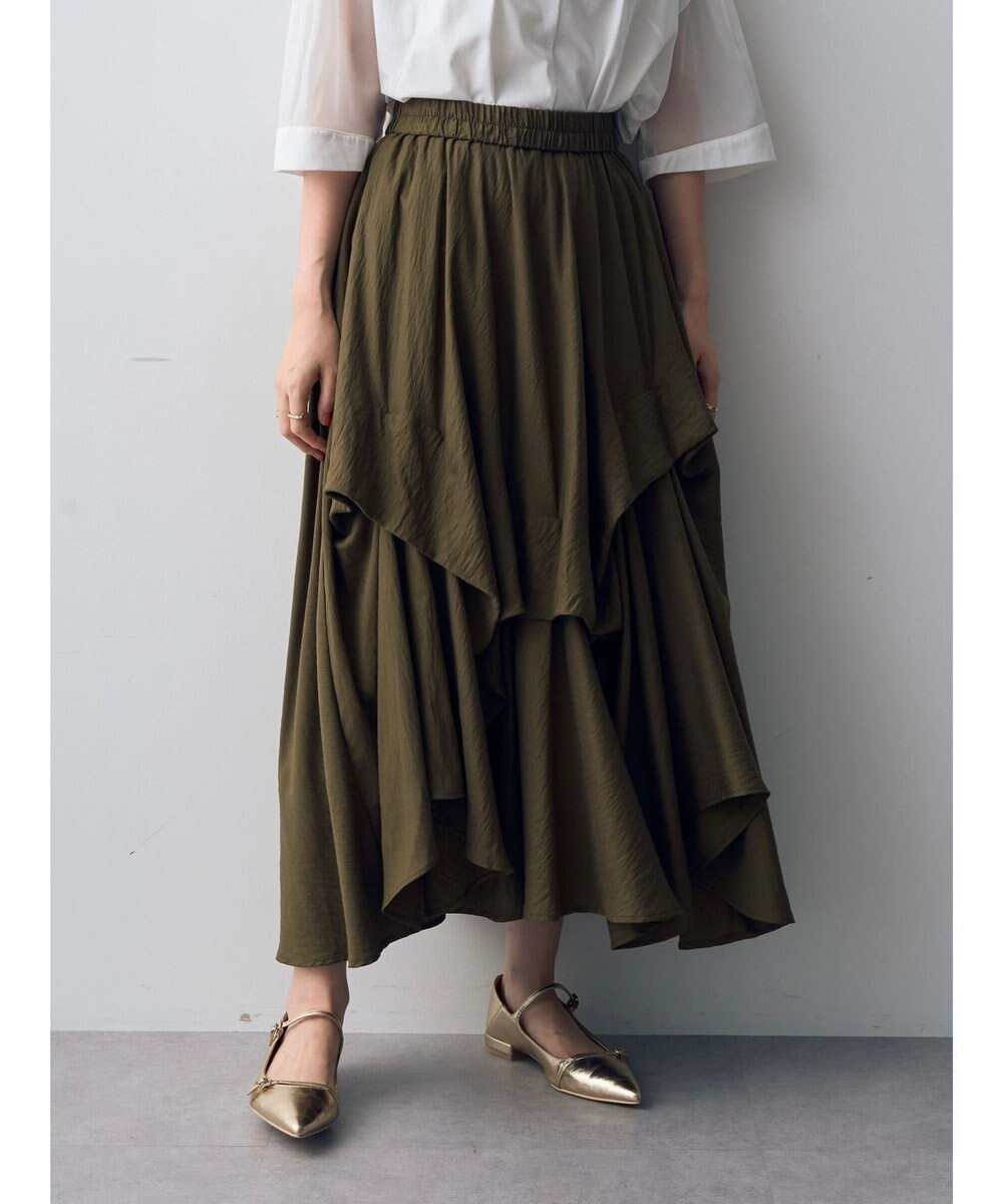 【イェッカ ヴェッカ/YECCA VECCA】のアシメデザインスカート インテリア・キッズ・メンズ・レディースファッション・服の通販 founy(ファニー) 　ファッション　Fashion　レディースファッション　Fashion for Women　スカート　Skirts　アシンメトリー　Asymmetrical Style　イレギュラー　Irregular Design　エレガント 上品　Elegant　ギャザー　Gathered, Ruffled　ドレープ　Drape, Draping Fabric　フィット　Fit, Slim Fit　ヘムライン　Hemline, Bottom Cut　ポケット　Pocket, Pocket Detail　A/W・秋冬　Autumn/Winter　Khaki|ID: prp329100004656402 ipo3291000000033680605