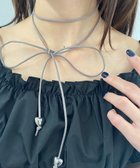 【ウィゴー/WEGO】のLハートリボンチョーカー グレー|ID: prp329100004656413 ipo3291000000033680678