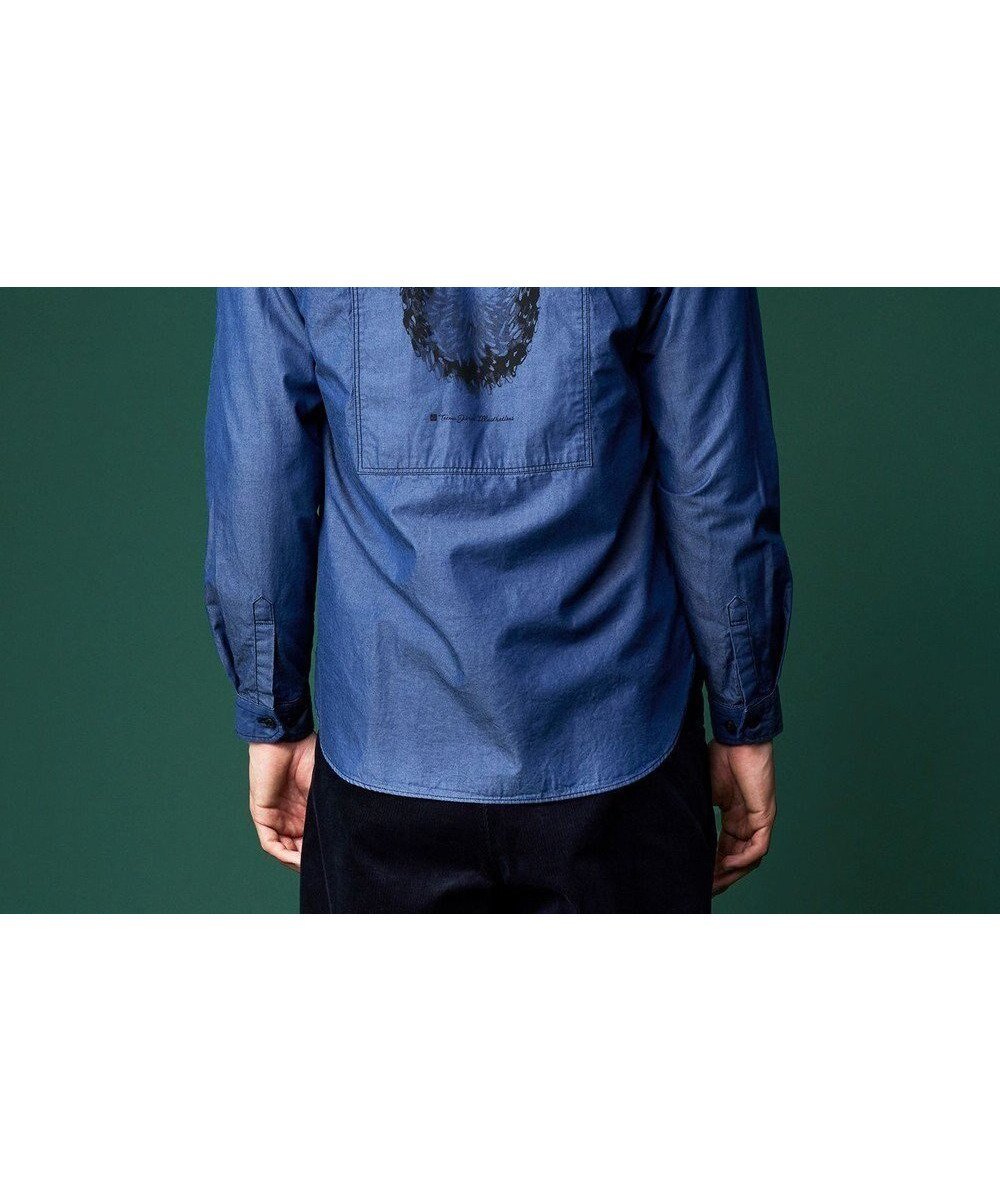 【ジョセフ アブード マウンテン/JOSEPH ABBOUD MOUNTAIN】の【テーム・ヤルヴィコラボ・サスティナブル】コットンテンセルツイルバックプリント シャツ インテリア・キッズ・メンズ・レディースファッション・服の通販 founy(ファニー) 　ファッション　Fashion　レディースファッション　Fashion for Women　トップス・カットソー　Cut & Sew Tops　シャツ・ブラウス・オフィスカジュアル　Elegant Blouses & Button-Ups　サングラス　Sunglasses, Shades　ポケット　Pocket, Pocket Detail　モチーフ　Motif, Design Theme　A/W・秋冬　Autumn/Winter　ネイビー系|ID: prp329100004656416 ipo3291000000033680748
