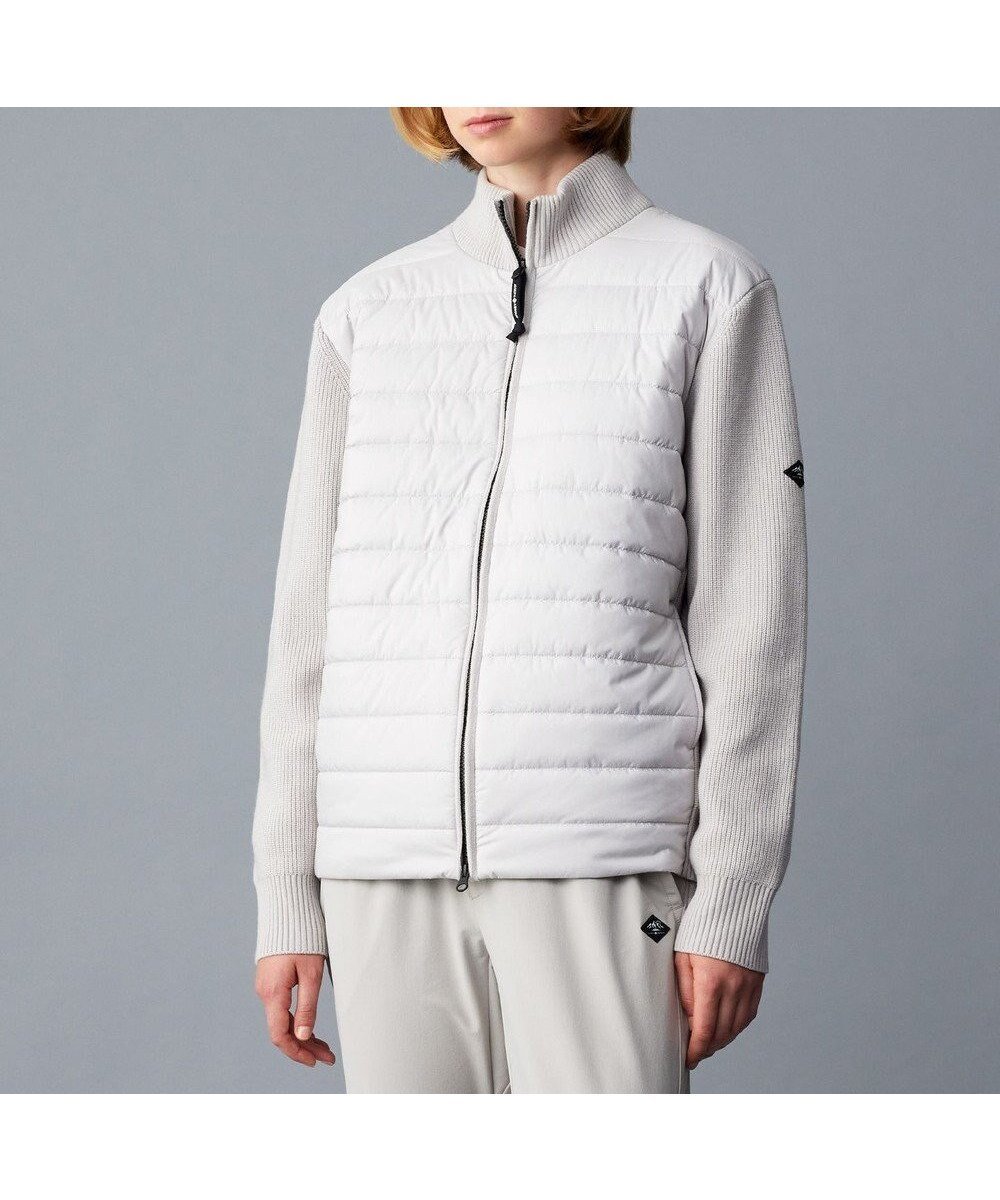 【ジョセフ アブード マウンテン/JOSEPH ABBOUD MOUNTAIN】の【軽量/保温性/防風性】バルキーウール キルト ブルゾン インテリア・キッズ・メンズ・レディースファッション・服の通販 founy(ファニー) 　ファッション　Fashion　レディースファッション　Fashion for Women　アウター　Coat / Outerwear Collection　ブルゾンジャケット・スポーティアウター　Blouson Jackets　トップス・カットソー　Cut & Sew Tops　ニット　Knit Tops & Sweaters　アクリル　Acrylic Material　キルト　Quilt, Quilted Fabric　ストレッチ　Stretch, Stretchy Fabric　セーター　Sweater, Knitwear　タフタ　Taffeta, Structured Fabric　ブルゾン　Blouson, Bomber Jacket　畦　Ribbed Knit　A/W・秋冬　Autumn/Winter　軽量　Lightweight, Ultra Light　ライトグレー系|ID: prp329100004656479 ipo3291000000033681325