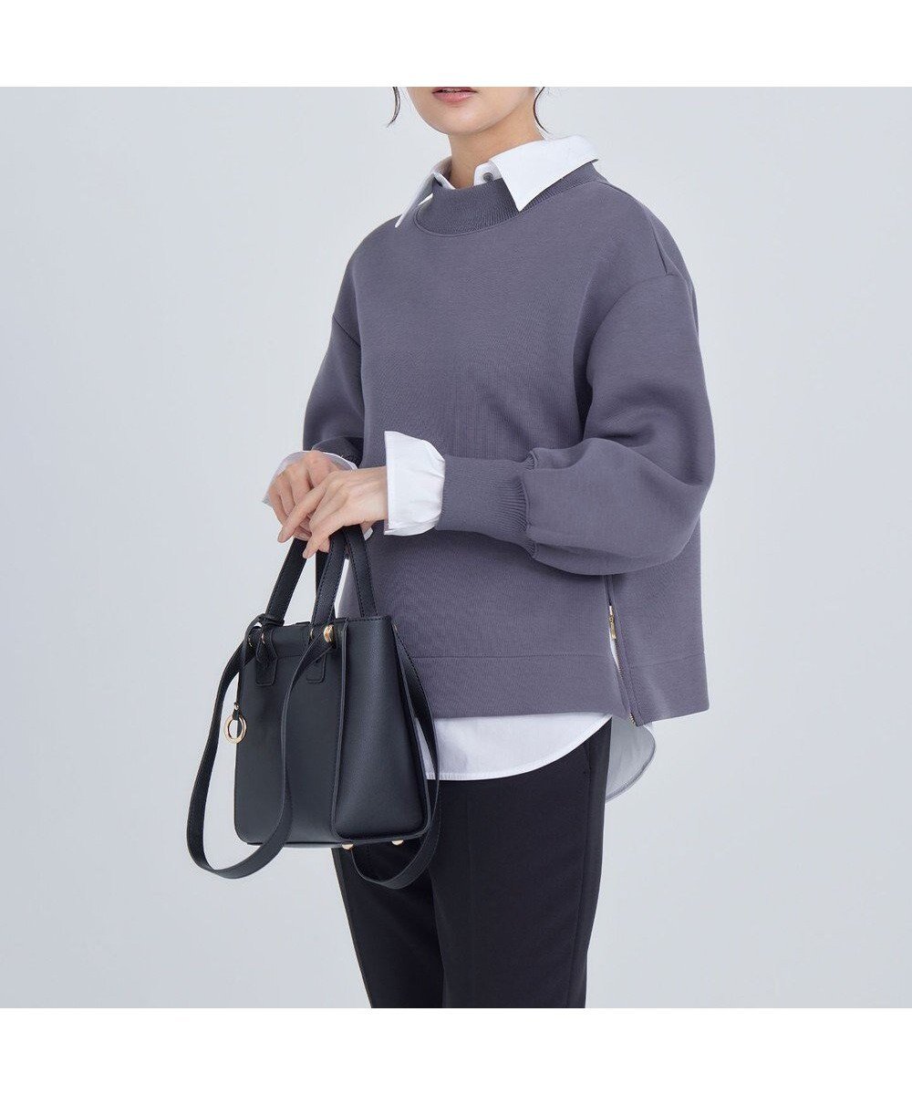 【組曲/KUMIKYOKU】のダンボールジャージー モックネックスウェット 人気、トレンドファッション・服の通販 founy(ファニー) 　ファッション　Fashion　レディースファッション　Fashion for Women　トップス・カットソー　Cut & Sew Tops　レディースパーカー・カジュアルフーディー　Casual Hoodies & Sweatshirts　スウェット・クルーネックトップス　Sweatshirts & Crewnecks / Relaxed Fit Sweat Tops　インナー　Innerwear　カットソー　Cut and Sewn Top　スウェット / スエット　Sweatshirt, Sweatwear　スポーティ　Sporty, Casual Athletic　スリット　Slit, Slit Detail　リラックス　Relax, Relaxed Fit　A/W・秋冬　Autumn/Winter　おすすめ　Recommended / Our Picks　エレガント 上品　Elegant　 other-1|ID: prp329100004656497 ipo3291000000034515424