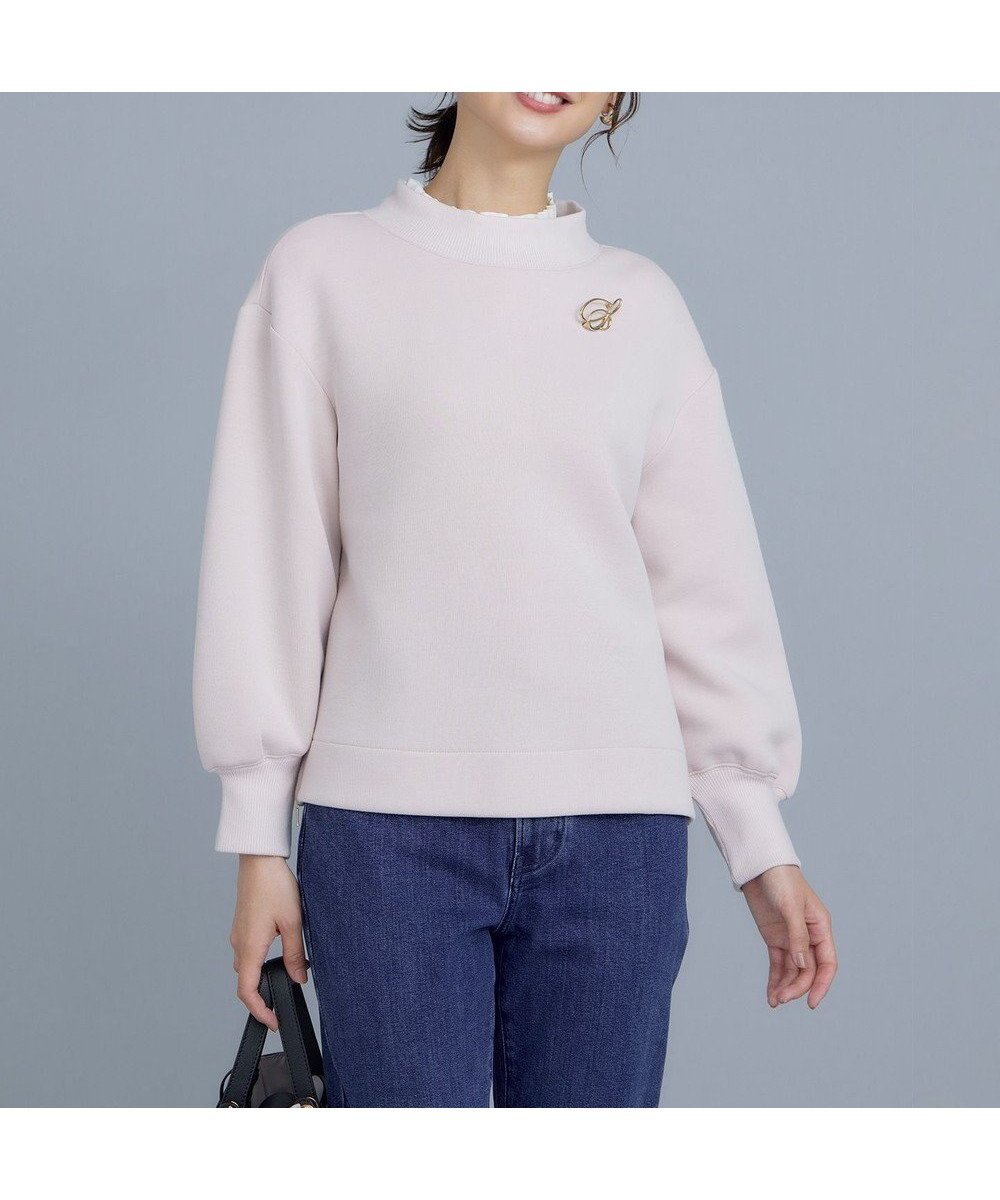 【組曲/KUMIKYOKU】のダンボールジャージー モックネックスウェット インテリア・キッズ・メンズ・レディースファッション・服の通販 founy(ファニー) 　ファッション　Fashion　レディースファッション　Fashion for Women　トップス・カットソー　Cut & Sew Tops　レディースパーカー・カジュアルフーディー　Casual Hoodies & Sweatshirts　スウェット・クルーネックトップス　Sweatshirts & Crewnecks / Relaxed Fit Sweat Tops　インナー　Innerwear　カットソー　Cut and Sewn Top　スウェット / スエット　Sweatshirt, Sweatwear　スポーティ　Sporty, Casual Athletic　スリット　Slit, Slit Detail　リラックス　Relax, Relaxed Fit　A/W・秋冬　Autumn/Winter　おすすめ　Recommended / Our Picks　エレガント 上品　Elegant　ピンクベージュ系|ID: prp329100004656497 ipo3291000000034515426