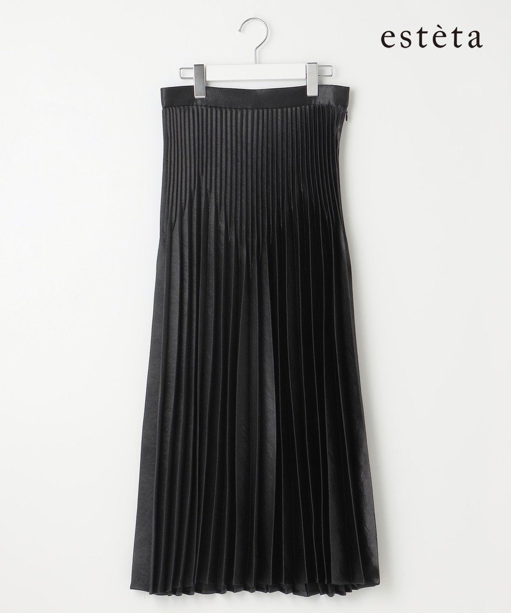 【23区/NIJYUSANKU】の【エステータ】シャイニーサテン プリーツスカート インテリア・キッズ・メンズ・レディースファッション・服の通販 founy(ファニー) 　ファッション　Fashion　レディースファッション　Fashion for Women　スカート　Skirts　プリーツスカート / 上品フェミニンスタイル　Pleated Skirts　ヴィンテージ　Vintage Style　サテン　Satin, Glossy Fabric　タンブラー　Tumbler, Travel Mug　プリーツ　Pleats, Pleated　モダン　Modern, Contemporary　A/W・秋冬　Autumn/Winter　冬　Winter / This Winter　ブラック系|ID: prp329100004656517 ipo3291000000033681783
