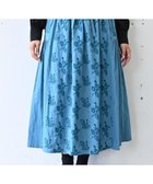 【ムーク/muuc】の〈コットン100%〉〈綿ローン生地〉〈ふんわり柔らかな肌触り〉梅小花刺繍 ギャザースカート ブルー|ID: prp329100004656531 ipo3291000000033681901