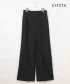 【23区/NIJYUSANKU】の【エステータ】ウールギャバジン ワイド ラップパンツ ブラック系|ID: prp329100004656543 ipo3291000000033681994