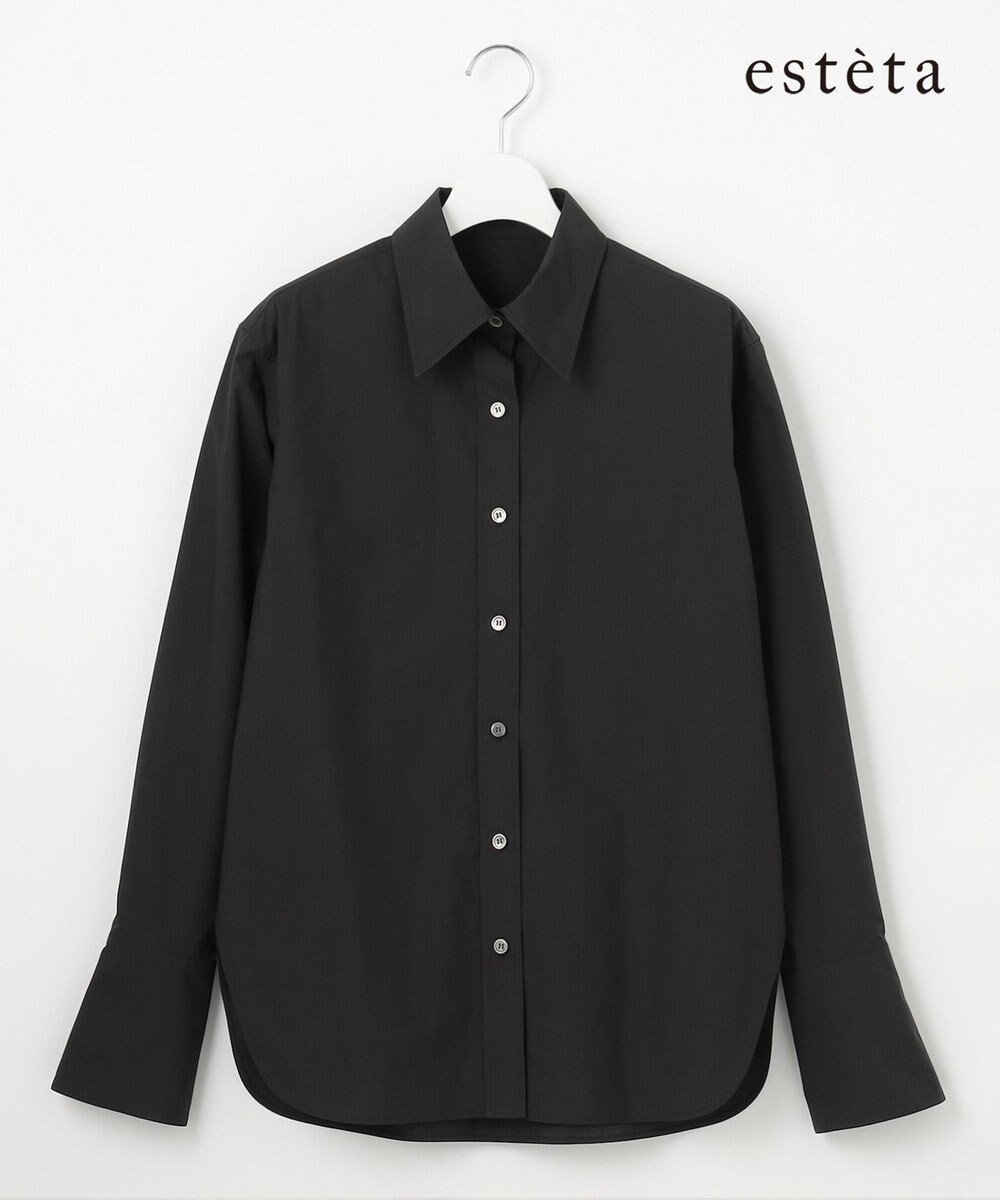 【23区/NIJYUSANKU】の【エステータ】THOMAS MASON ベーシックシャツ インテリア・キッズ・メンズ・レディースファッション・服の通販 founy(ファニー) 　ファッション　Fashion　レディースファッション　Fashion for Women　トップス・カットソー　Cut & Sew Tops　シャツ・ブラウス・オフィスカジュアル　Elegant Blouses & Button-Ups　カフス　Cuff Design　シルク　Silk, 100% Silk　シルケット　Silket, Silky Cotton　なめらか　Smooth, Silky Texture　ビスチェ　Bustier, Corset Top　フレア　Flare, Flared　ベーシック　Basic, Essential　A/W・秋冬　Autumn/Winter　冬　Winter / This Winter　おすすめ　Recommended / Our Picks　ブラック系|ID: prp329100004656546 ipo3291000000036260498