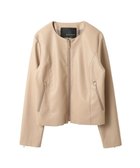 【イェッカ ヴェッカ/YECCA VECCA】のノーカラーライダースジャケット Beige|ID: prp329100004656590 ipo3291000000033682420