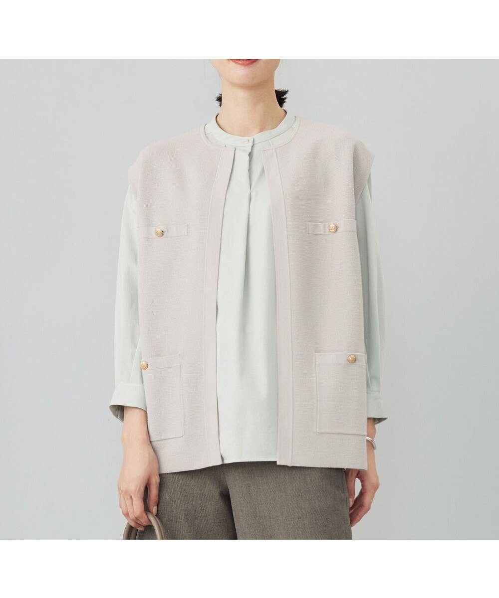 【ジェイ プレス/J.PRESS】の【洗える】VIS/PE ROME ニット ジレベスト インテリア・キッズ・メンズ・レディースファッション・服の通販 founy(ファニー) 　ファッション　Fashion　レディースファッション　Fashion for Women　アウター　Coat / Outerwear Collection　トップス・カットソー　Cut & Sew Tops　ニット　Knit Tops & Sweaters　ベスト&ジレ / 重ね着スタイル　Vests & Gilets　洗える　Machine Washable　秋　Autumn　カーディガン　Cardigan, Knitwear　ストレッチ　Stretch, Stretchy Fabric　バランス　Balance, Style Balance　ベスト　Vest, Waistcoat　ベーシック　Basic, Essential　ミドル　Middle Length, Mid Height　A/W・秋冬　Autumn/Winter　エレガント 上品　Elegant　グレージュ系|ID: prp329100004656634 ipo3291000000034337963