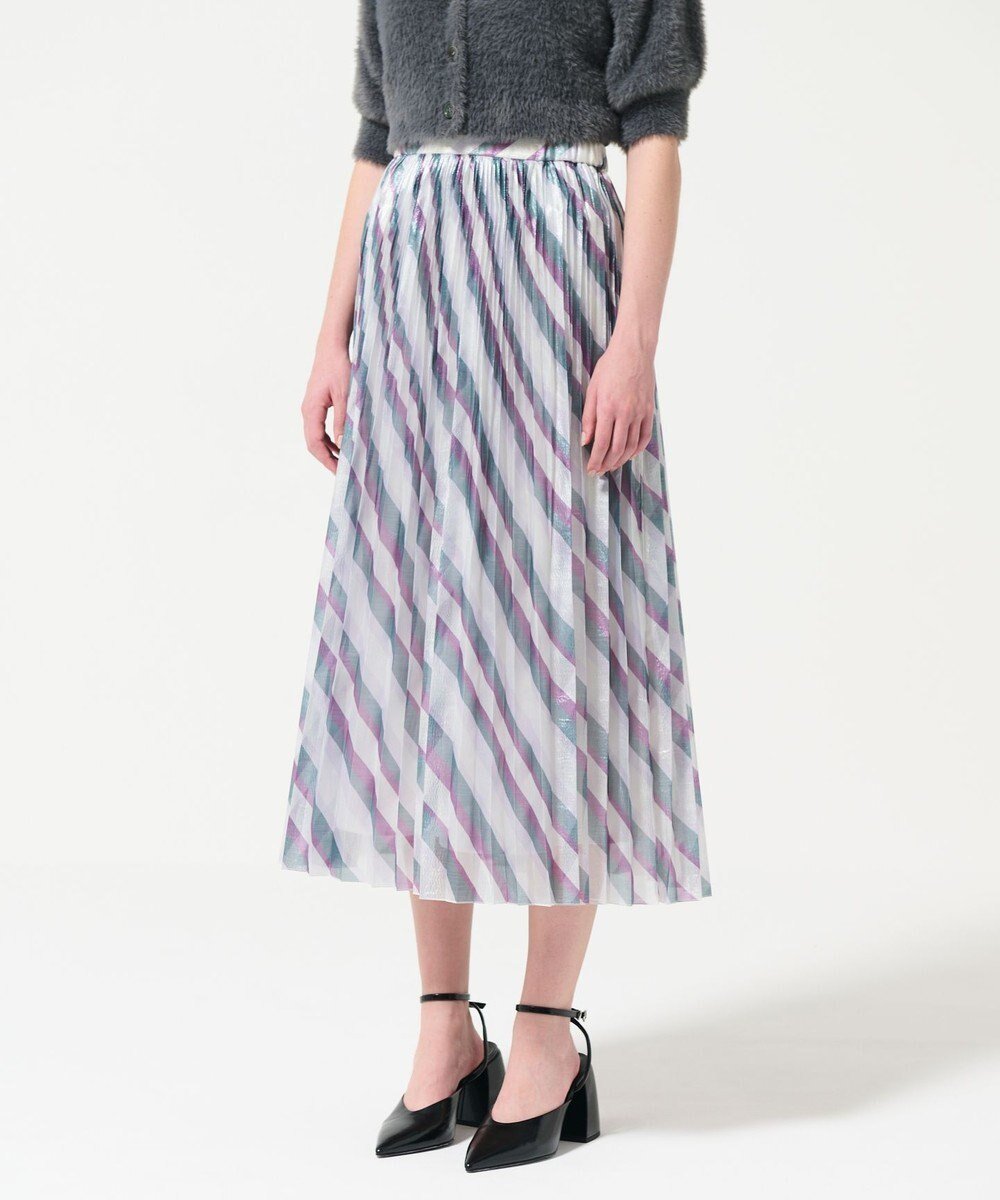 【グレース コンチネンタル/GRACE CONTINENTAL】のラメラインプリーツスカート 人気、トレンドファッション・服の通販 founy(ファニー) 　ファッション　Fashion　レディースファッション　Fashion for Women　スカート　Skirts　プリーツスカート / 上品フェミニンスタイル　Pleated Skirts　オーガンジー　Organza Fabric　プリーツ　Pleats, Pleated　ロング　Long, Long-Length　夏　Summer　S/S・春夏　SS, Spring/Summer, Warm Season　秋　Autumn　A/W・秋冬　Autumn/Winter　 other-1|ID: prp329100004656646 ipo3291000000033682931