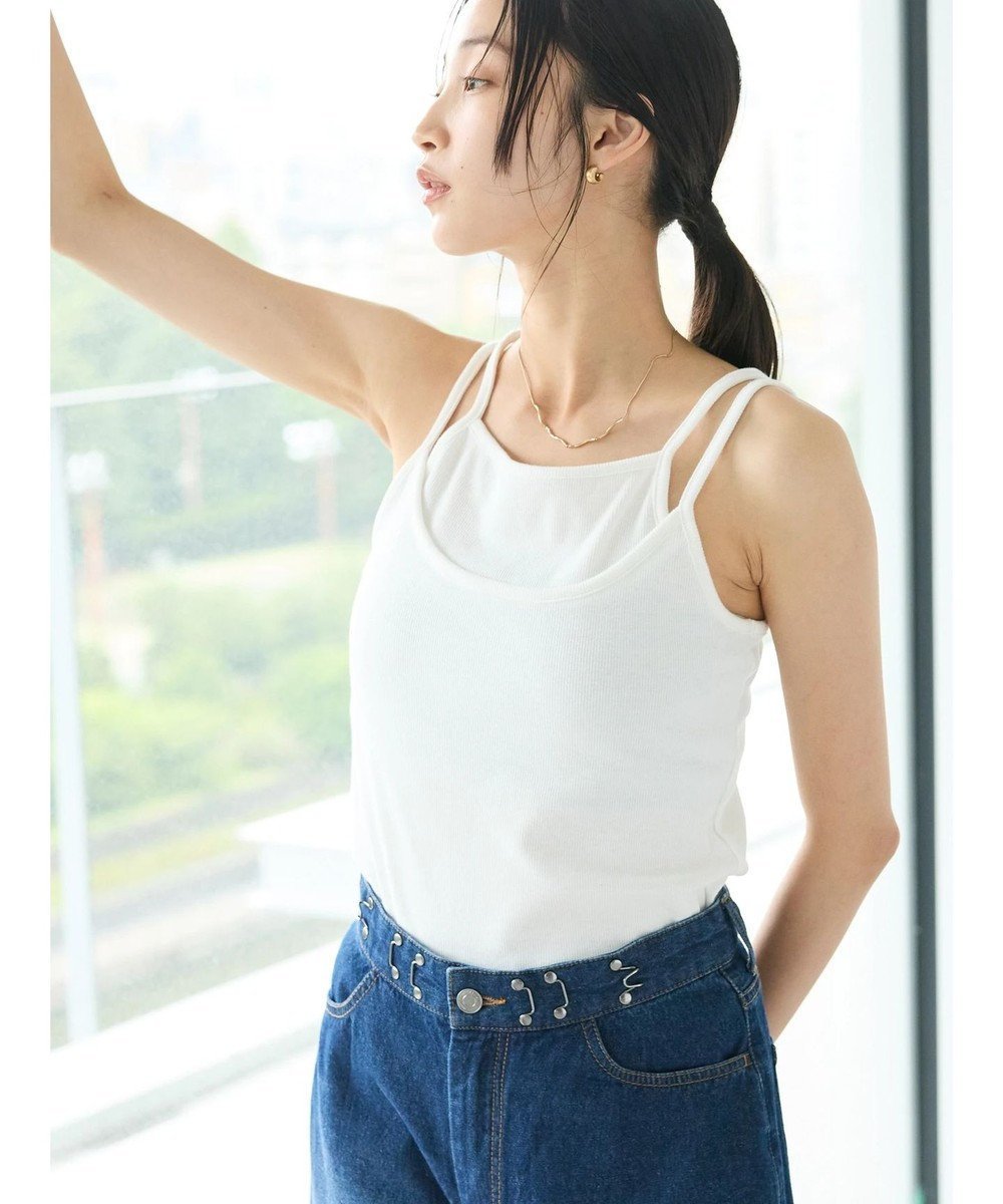 【クラフトスタンダードブティック/CRAFT STANDARD BOUTIQUE】の重ね着風キャミソール インテリア・キッズ・メンズ・レディースファッション・服の通販 founy(ファニー) 　ファッション　Fashion　レディースファッション　Fashion for Women　トップス・カットソー　Cut & Sew Tops　キャミソール&ノースリーブ　Camisoles & Sleeveless Tops　2024年　2024　2024春夏・S/S　Spring/Summer 2024 SS24　おすすめ　Recommended / Our Picks　キャミソール　Camisole, Spaghetti Strap Top　タンク　Tank Top, Sleeveless Top　フィット　Fit, Slim Fit　ポケット　Pocket, Pocket Detail　A/W・秋冬　Autumn/Winter　羽織　Haori, Light Jacket　White|ID: prp329100004656703 ipo3291000000033683536