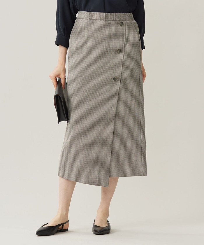 【自由区/JIYU-KU】の【撥水加工・洗える】TRギャバチェック柄 スカート インテリア・キッズ・メンズ・レディースファッション・服の通販 founy(ファニー) https://founy.com/ ファッション Fashion レディースファッション Fashion for Women スカート Skirts ストレッチ Stretch, Stretchy Fabric ストレート Straight, Straight Cut スリット Slit, Slit Detail チェック Check, Plaid, Tartan ラップ Wrap, Wrap Design ローズ Rose, Rose Motif 洗える Machine Washable A/W・秋冬 Autumn/Winter |ID: prp329100004656718 ipo3291000000033683682