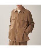 【エイトン/ATON】のCOTTON VOILE SATIN ジップアップジャケット - UNISEX CAMEL|ID: prp329100004656761 ipo3291000000033684139