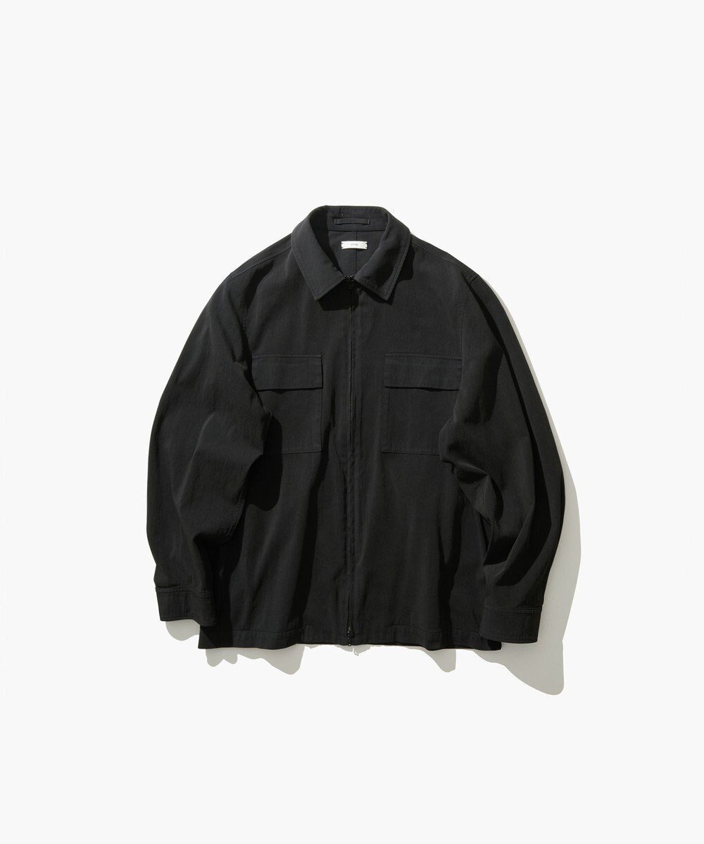 【エイトン/ATON】のCOTTON VOILE SATIN ジップアップジャケット - UNISEX インテリア・キッズ・メンズ・レディースファッション・服の通販 founy(ファニー) 　ファッション　Fashion　レディースファッション　Fashion for Women　アウター　Coat / Outerwear Collection　レディースジャケット・軽アウター　Jackets　ユニセックス　Unisex, Genderless　シルク　Silk, 100% Silk　ジャケット　Jacket, Outerwear　タンブラー　Tumbler, Travel Mug　デニム　Denim, Jeans Material　フロント　Front, Front Design　リラックス　Relax, Relaxed Fit　A/W・秋冬　Autumn/Winter　BLACK|ID: prp329100004656761 ipo3291000000033684140